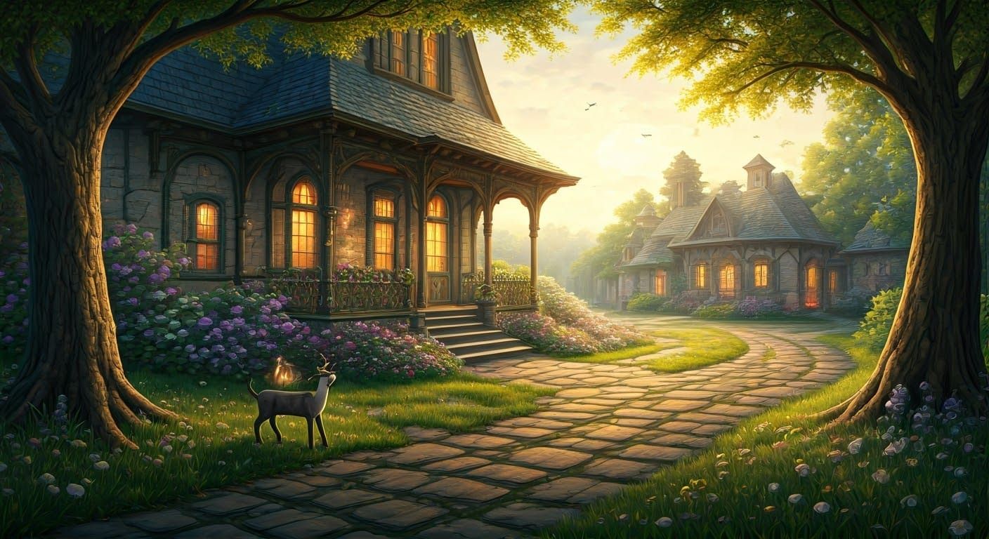 Ethereal Animal Portrait at Golden Hour in Fantasy Style