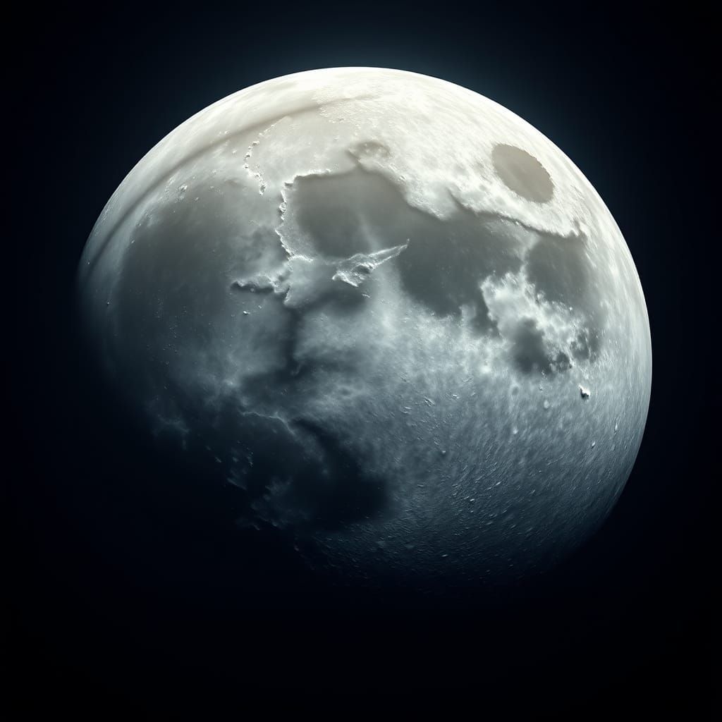 Hyper-Realistic Moon Portrait with Face