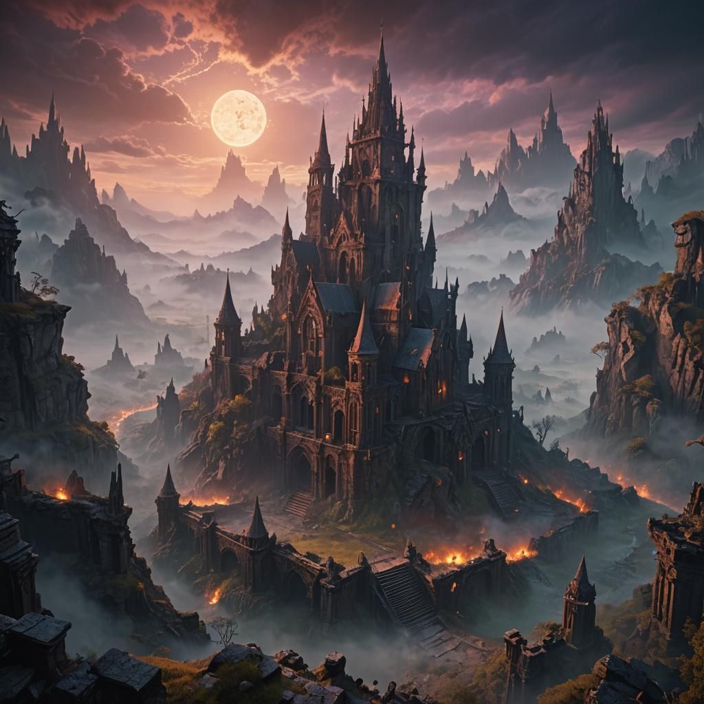 Mystical Realm of Twisted Ruins and Magic