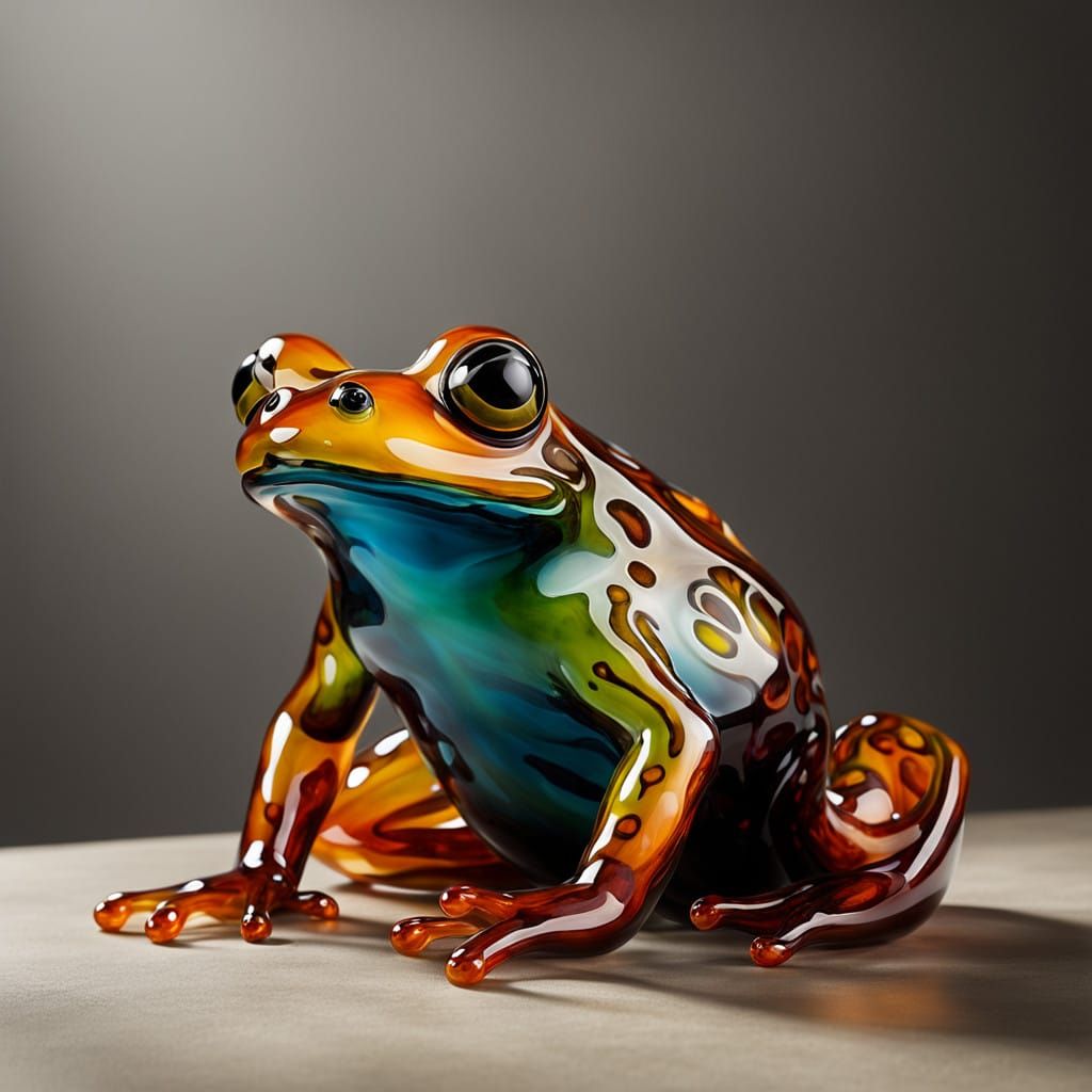 Vibrant Tyrrhenian Glass Frog in Dreamlike Museum Style