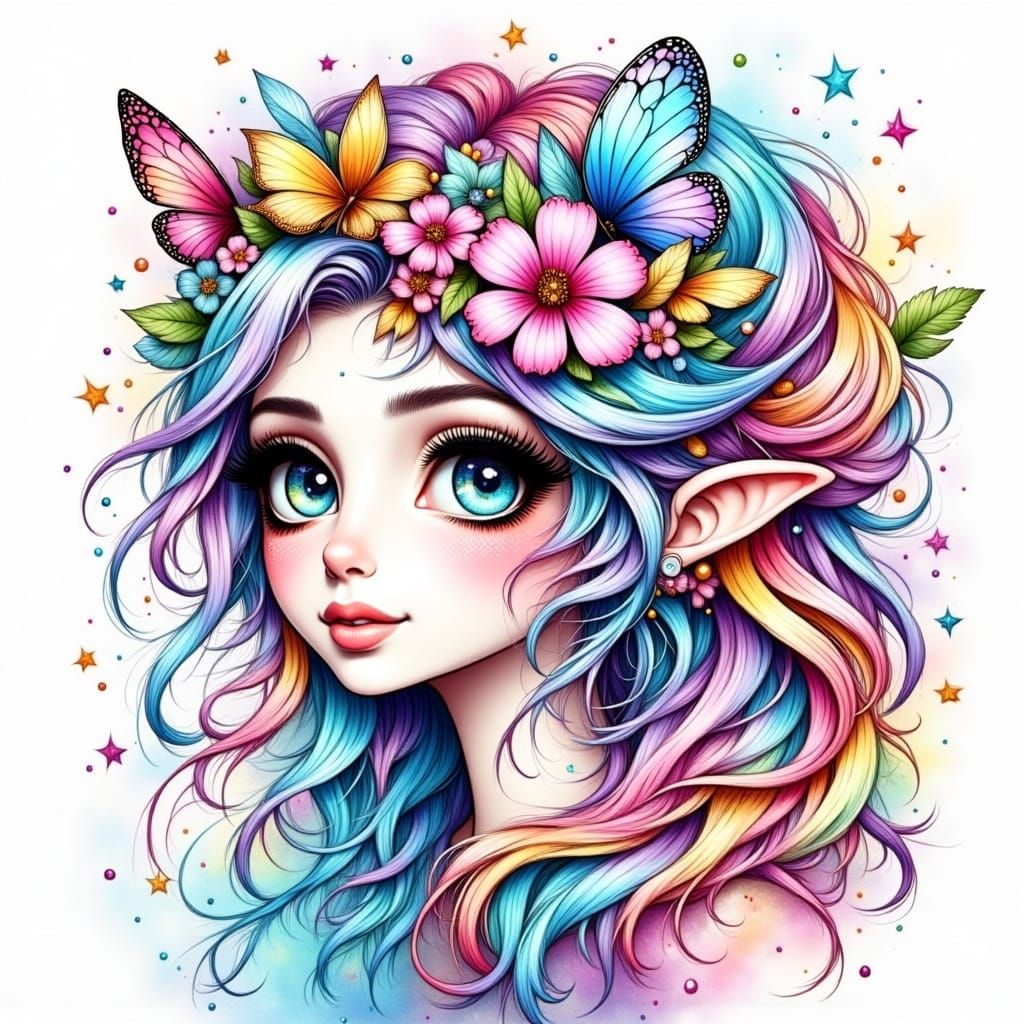 Rainbow Mermaid Art with Alcohol Inks