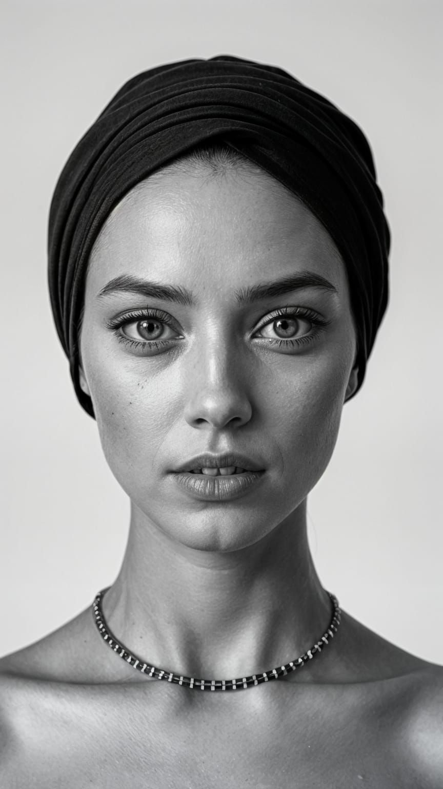 Stark Monochrome Portrait in High-Key Minimalism