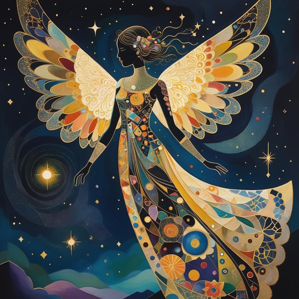 Surreal Cubist Dreamscape in Jewel Tones