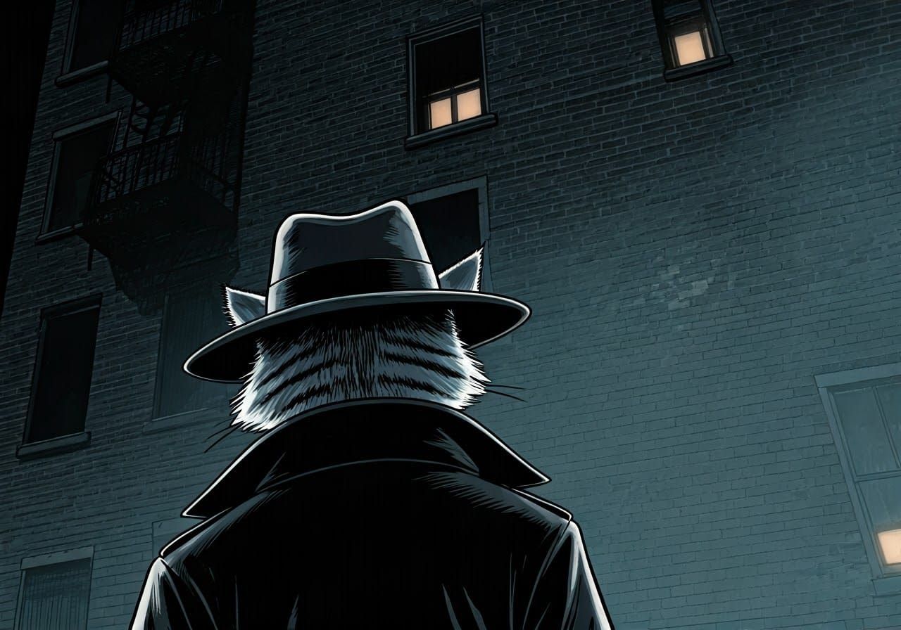 Gritty Female Detective Approaches Dark Urban Scene