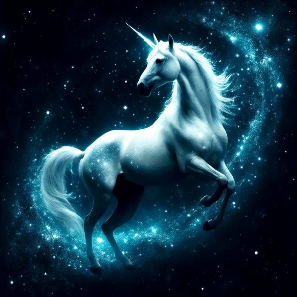Ethereal Unicorn in Dark Fantasy Style