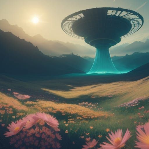 Surreal Sunlit Dreamscape in Hyper-Realistic Style