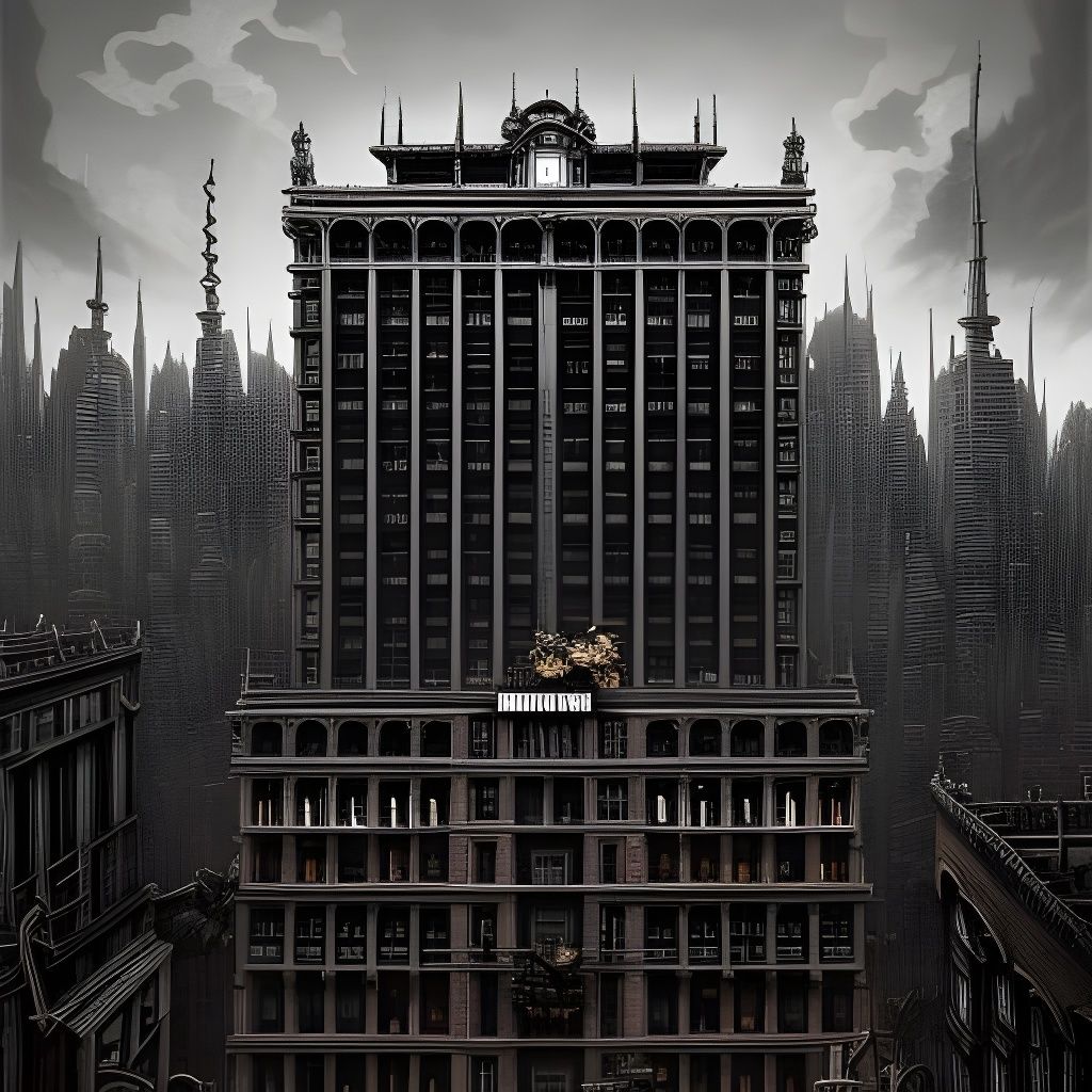 Ominous Monster City Illustration in Intricate Detail