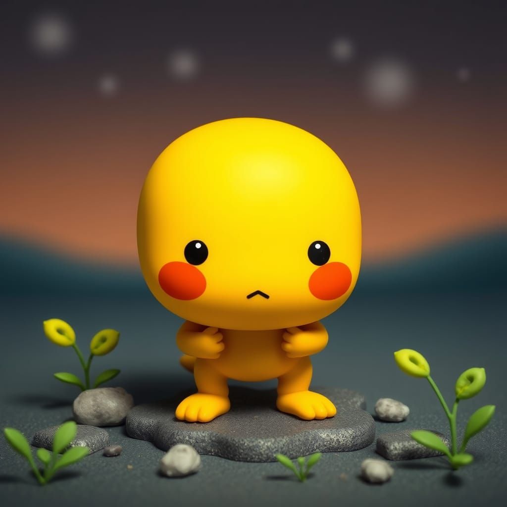 Surreal Miniature Figure Amidst Majestic Landscapes