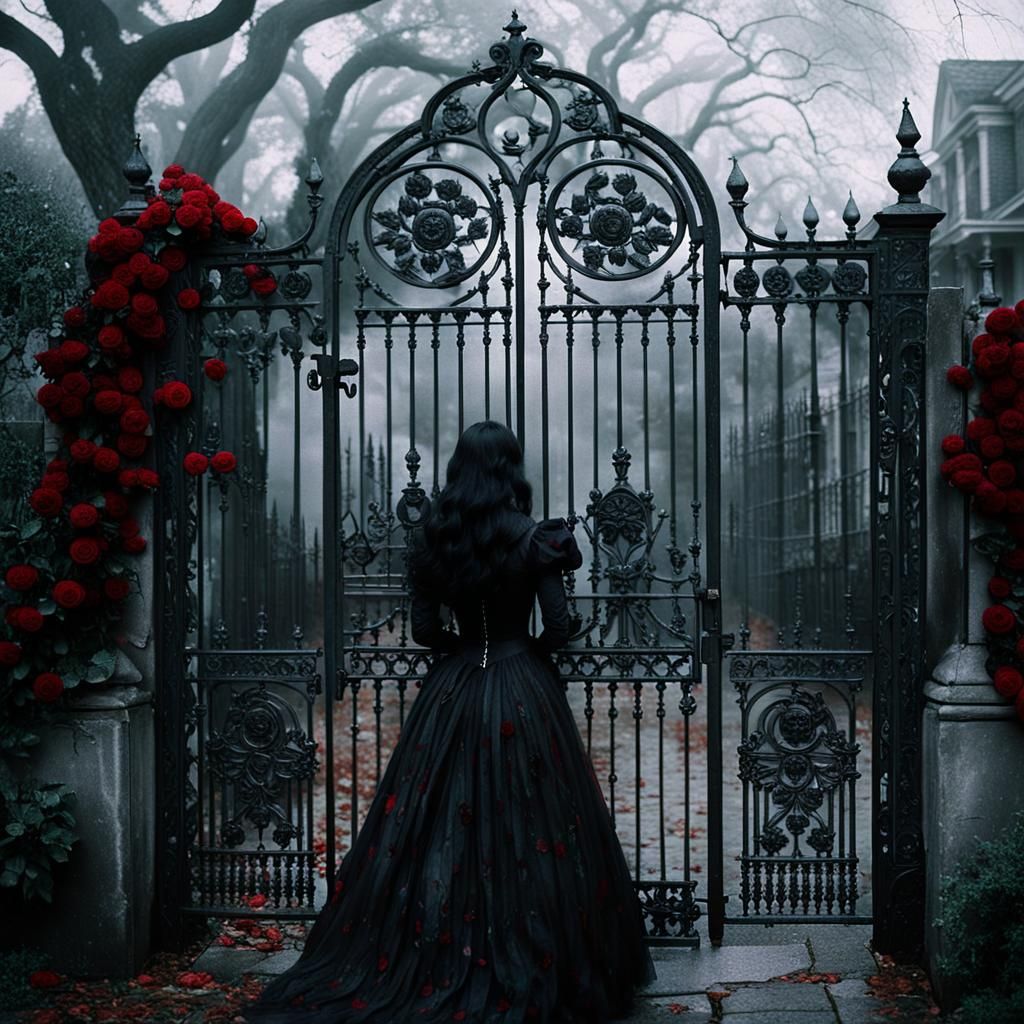 Gothic Lady at New Orleans Gate