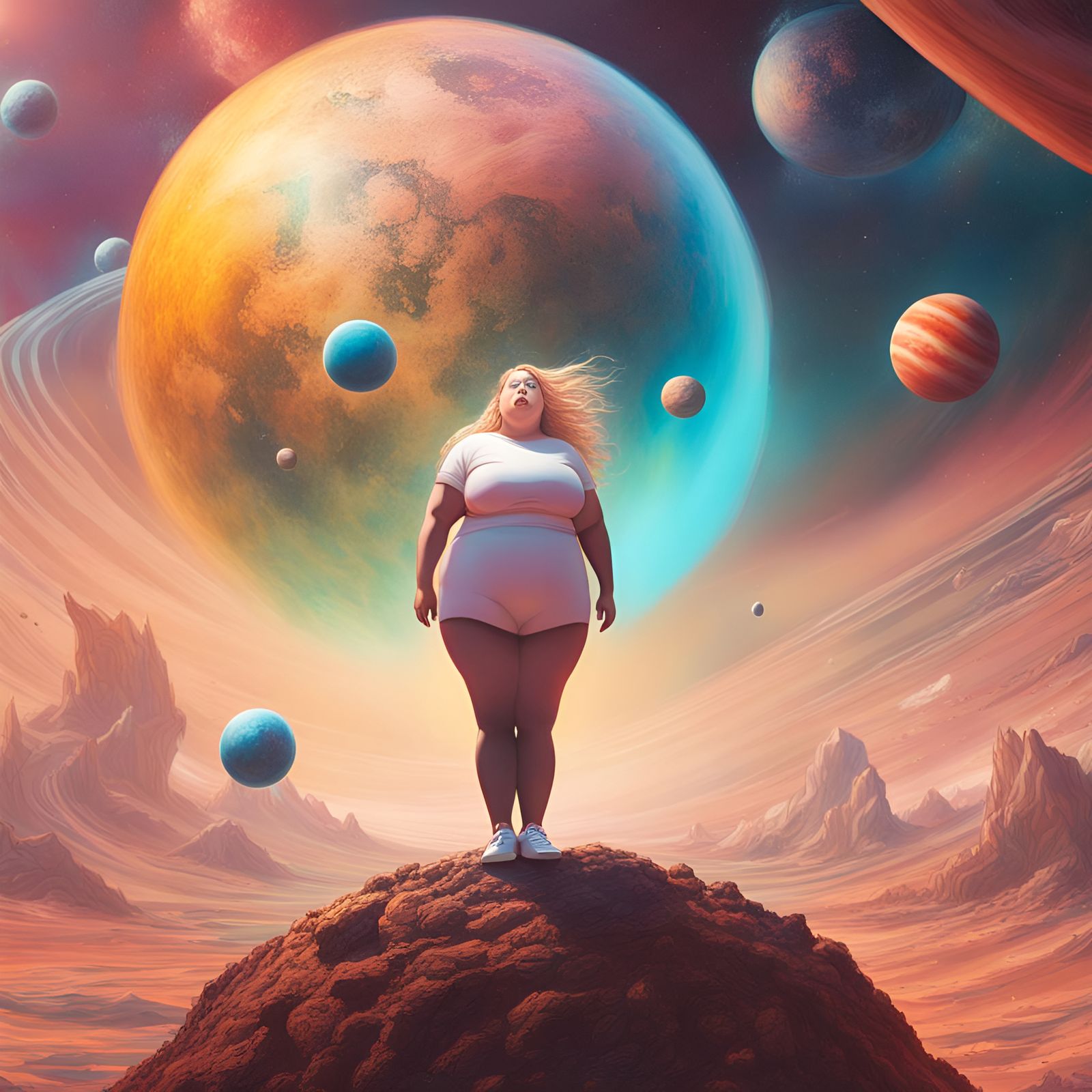 Hyperrealistic Woman on Alien Planet Concept Art