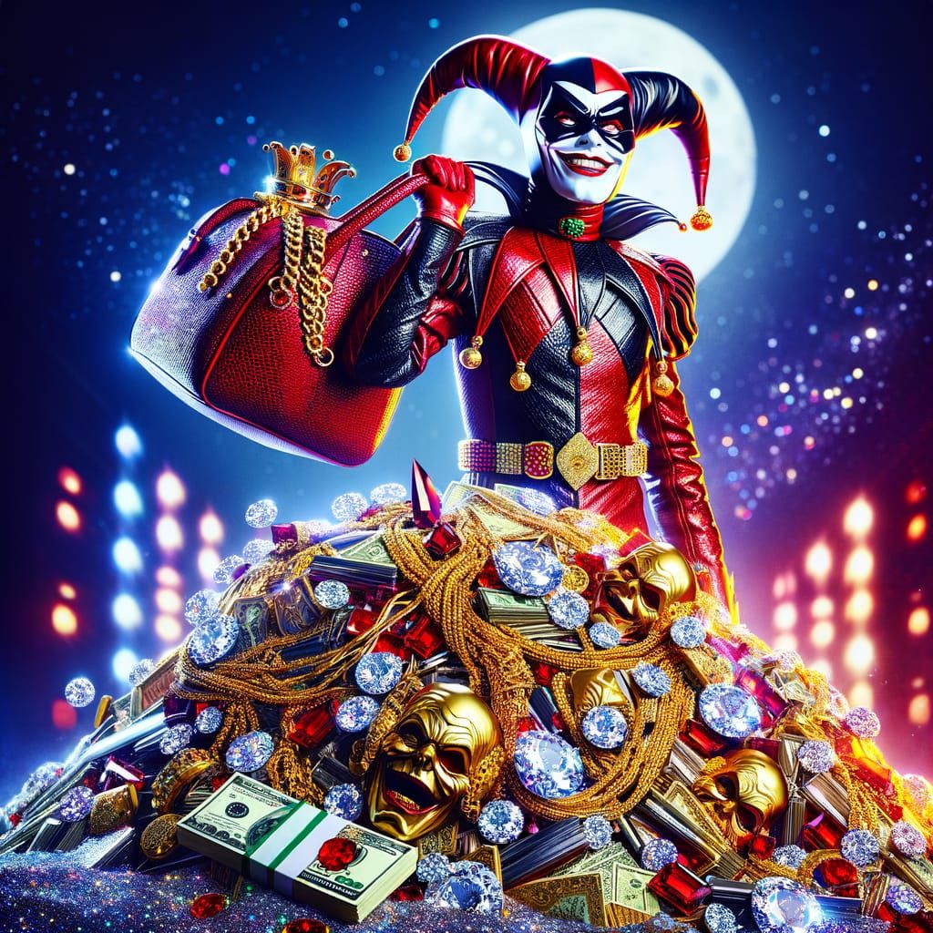 Vibrant Villainess Reigns Over Sparkling Loot in Midnight He...