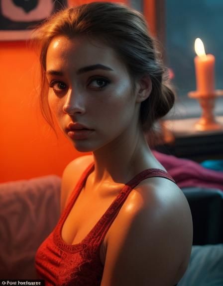 Radiant Woman Portrait in Hyperrealistic Splash Art