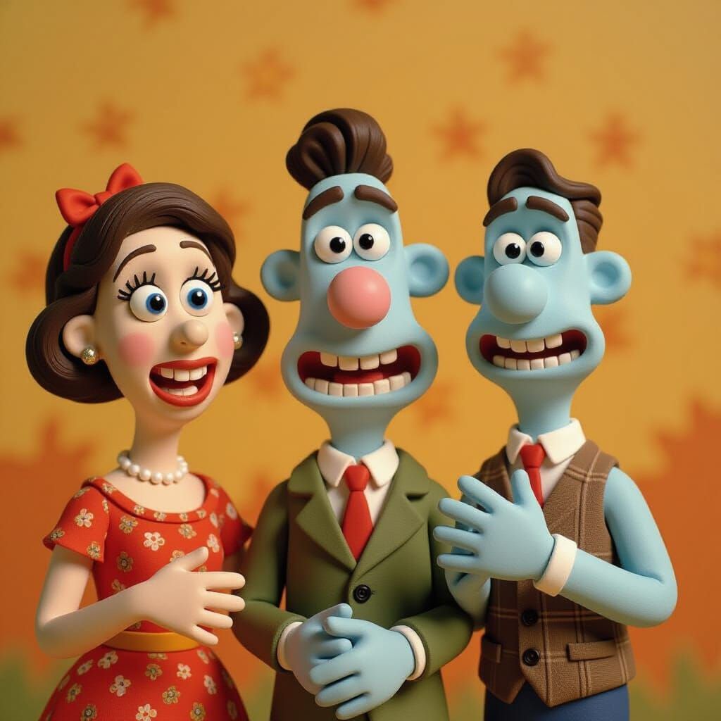 Whimsical Claymation Characters in Stop-Motion Style