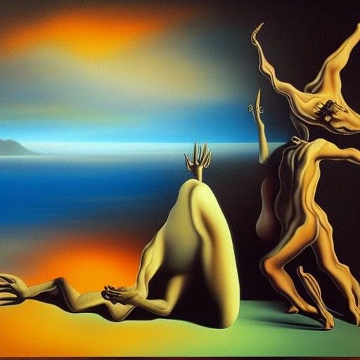 Surreal Dance of Death in Dali Style