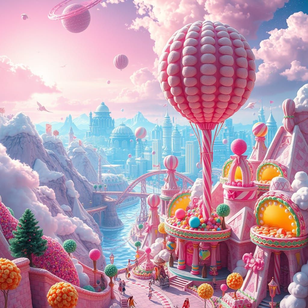 Sweet Candy Dream Universe: Lollipop Cityscape