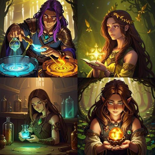 Fantasy Druid-Alchemist with Brown Hair