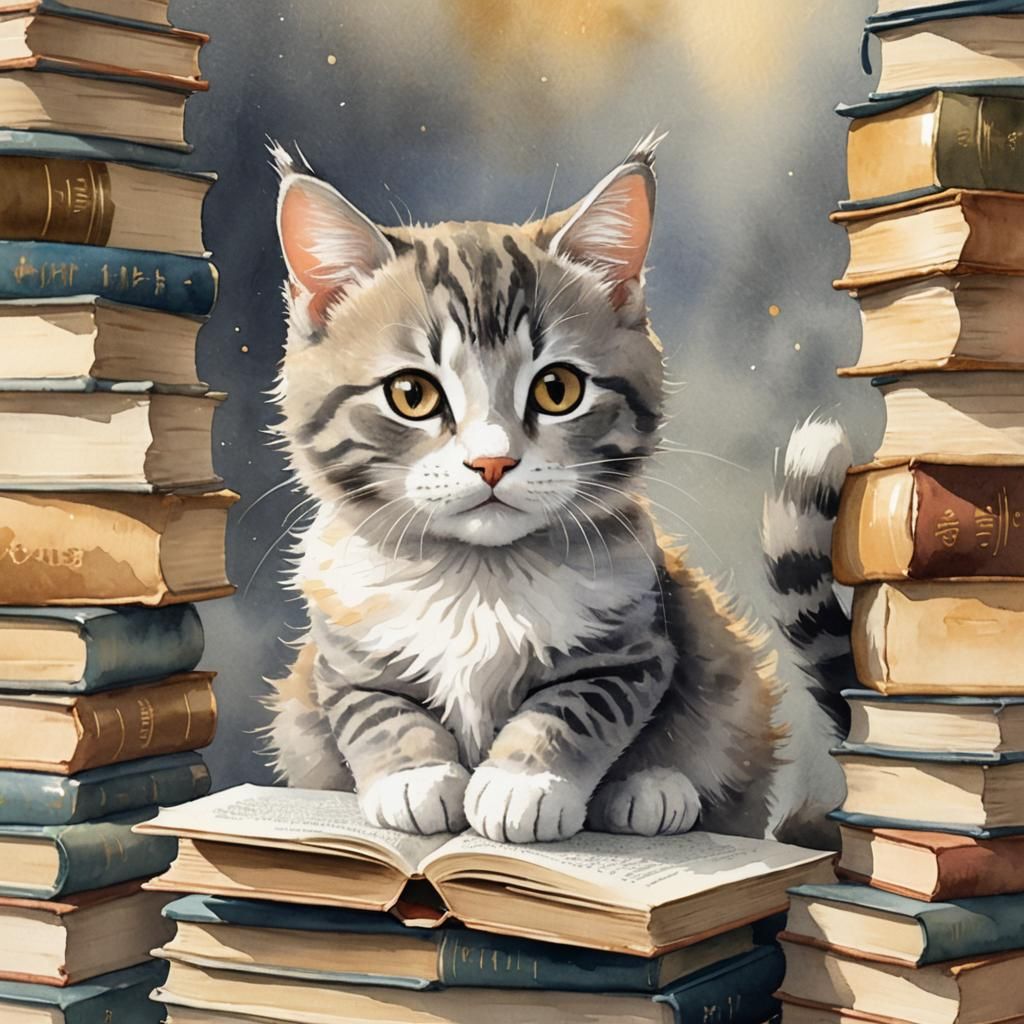 Adorable Cat Illustration for Children's Book