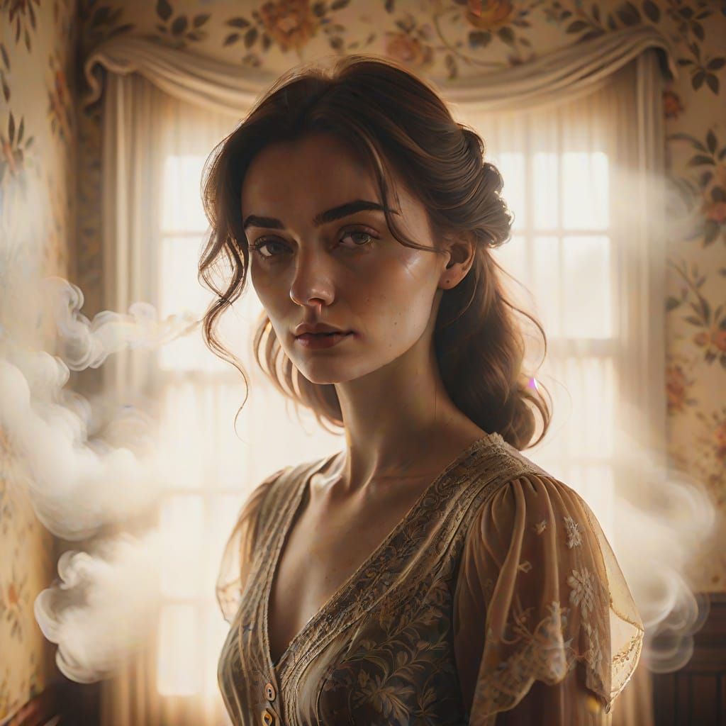 Ethereal Portrait in Warm, Golden Light