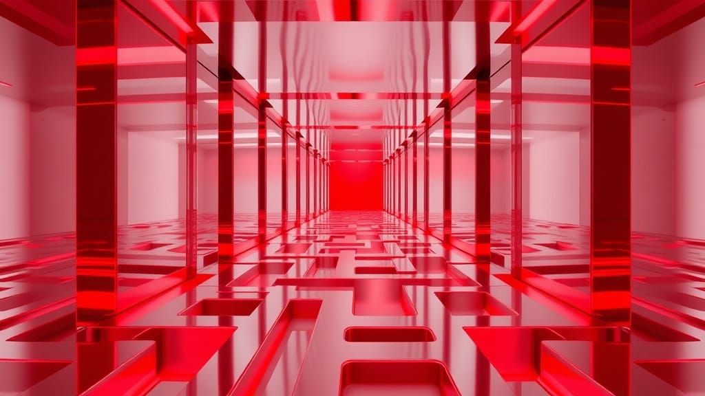 Red Chrome 3D Inception Endless Maze
