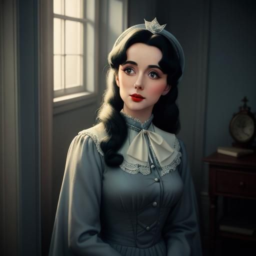 Miss Peregrine Portrait in Magic Realism Style