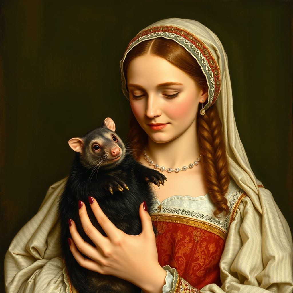 Tudor Woman with Platypus Portrait