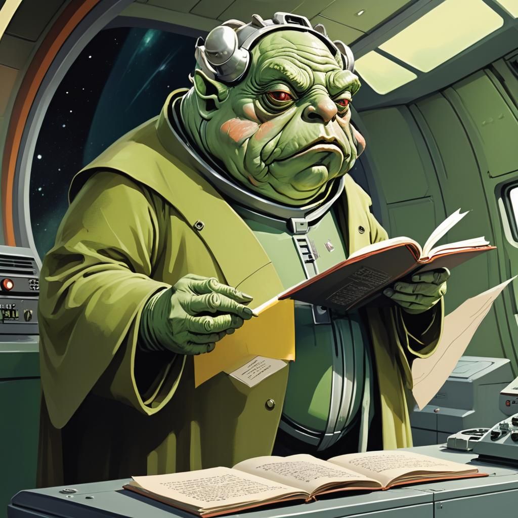 Prostetnic Vogon Jeltz Reads Poetry in Space