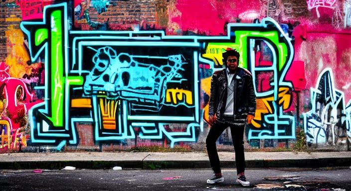 Punk Llama in Grimy Alleyway