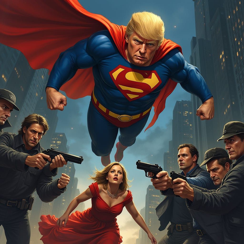 Patriotic Trump Hero Saves the Day in Dark City