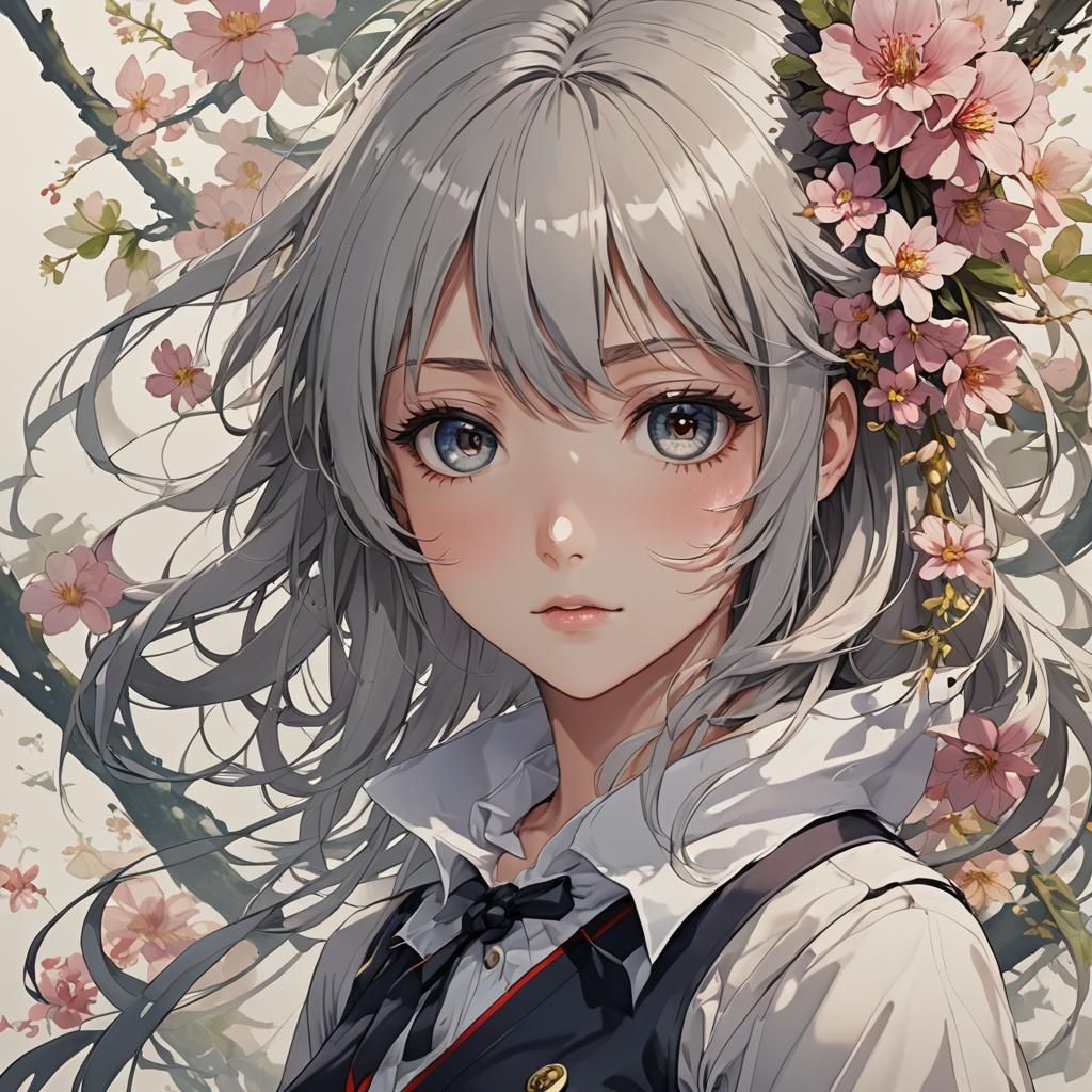 Anime Girl in Japanese Manga Style