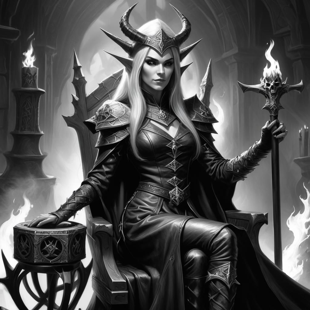 Fantasy Witch Queen on Boneskull Throne