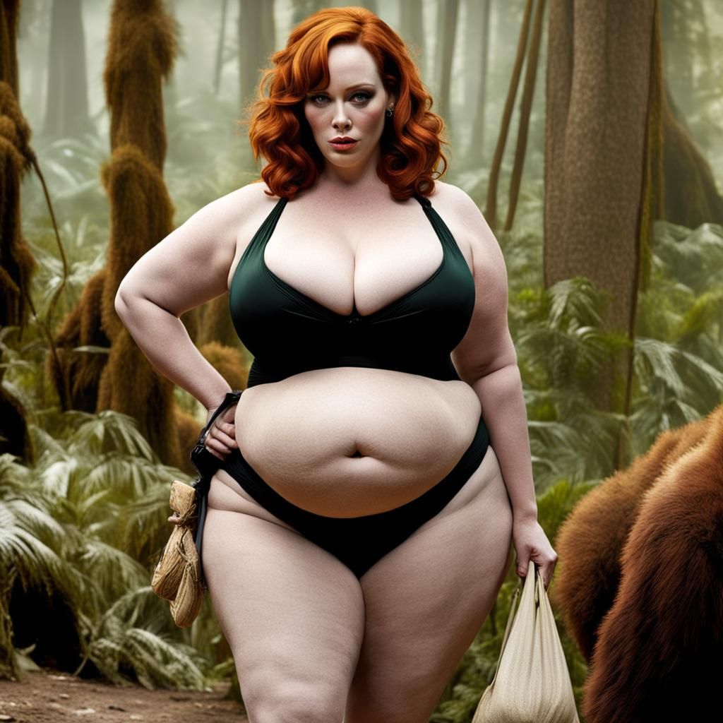 Morbidly Obese Woman in Swimsuit