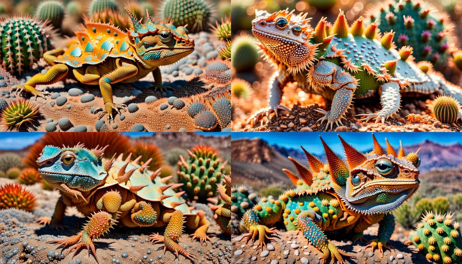 Iridescent Dragon-Scaled Lizard Portrait