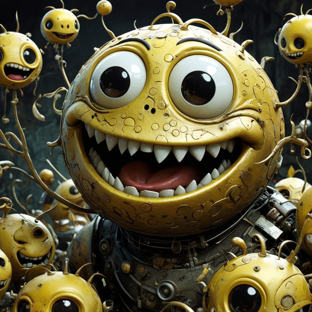 Golden Whimsy: A Playful 3D Smile