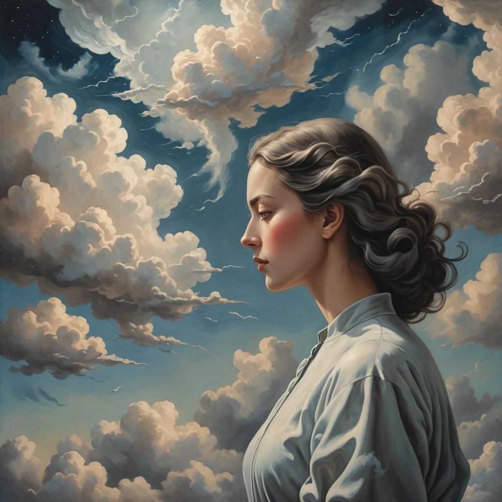 Cloud Sculptor in Dreamlike Surrealist Style