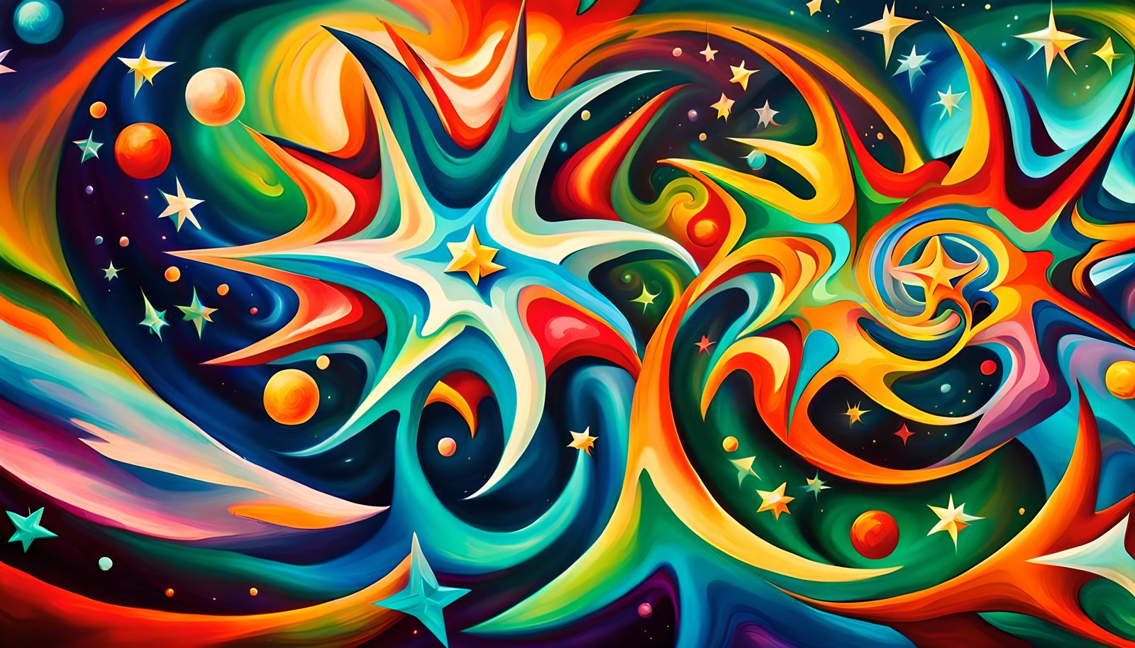 Vivid Newborn Stars in Iridescent Plasma Maelstrom