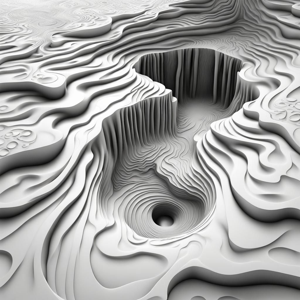 Medieval Village Street Reveals Waterfall in Abstract Vector...