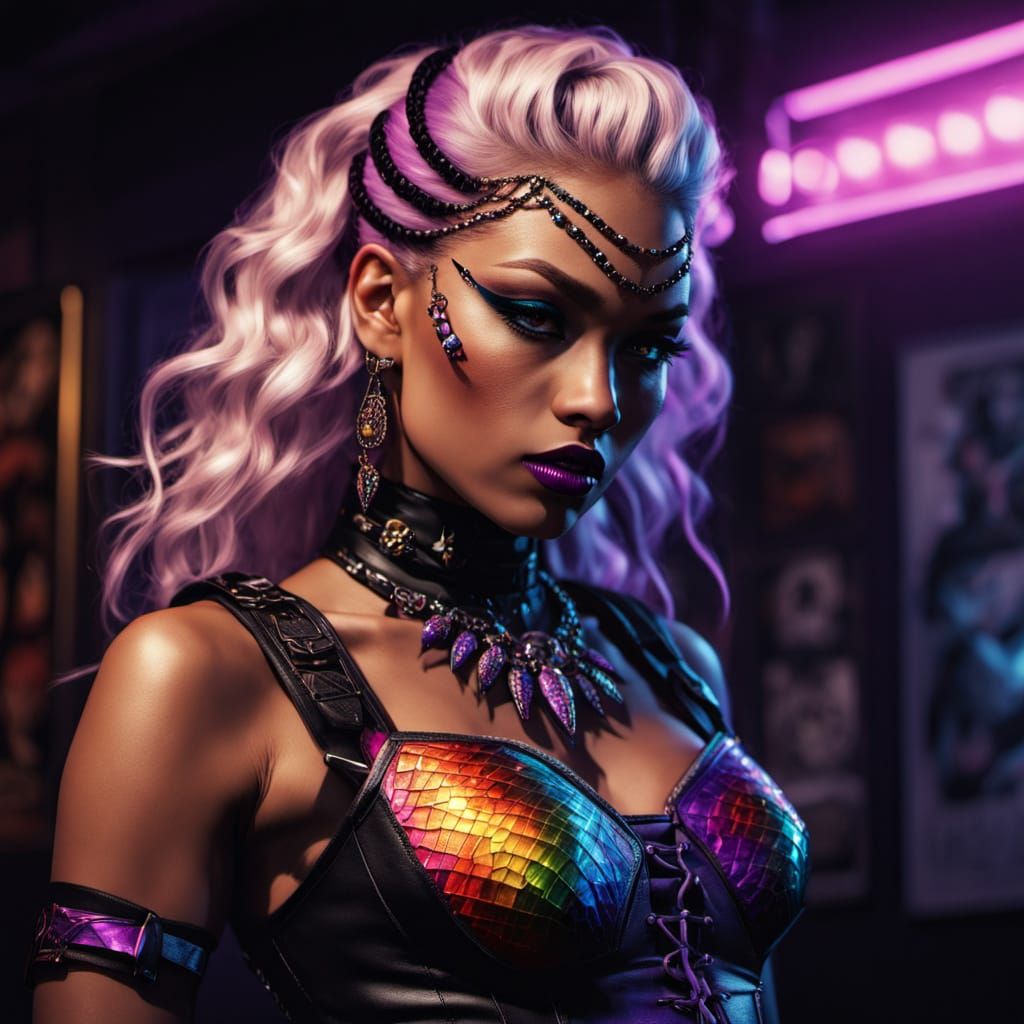 High-Femme Sorceress with Magic Flames