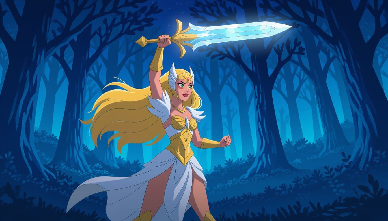 She-Ra Sword of Power in Ethereal Forest