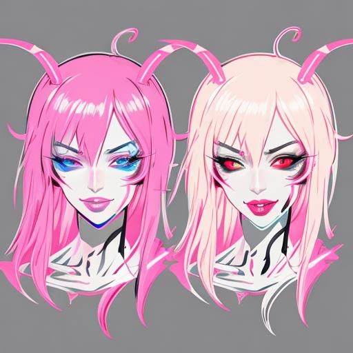 Cyberpunk Anime Demon with Neon Colors