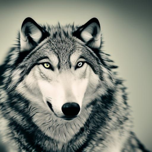 Cyber Wolf in Professional Photography Style