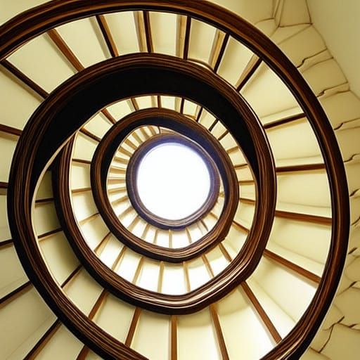 Golden Ratio Spiral Stairway in Hypermodern Style