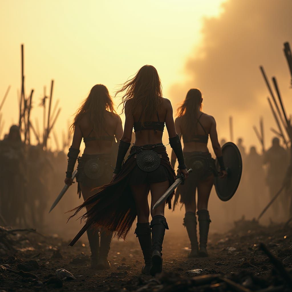 Warrior Women in Gritty Cinematic Style