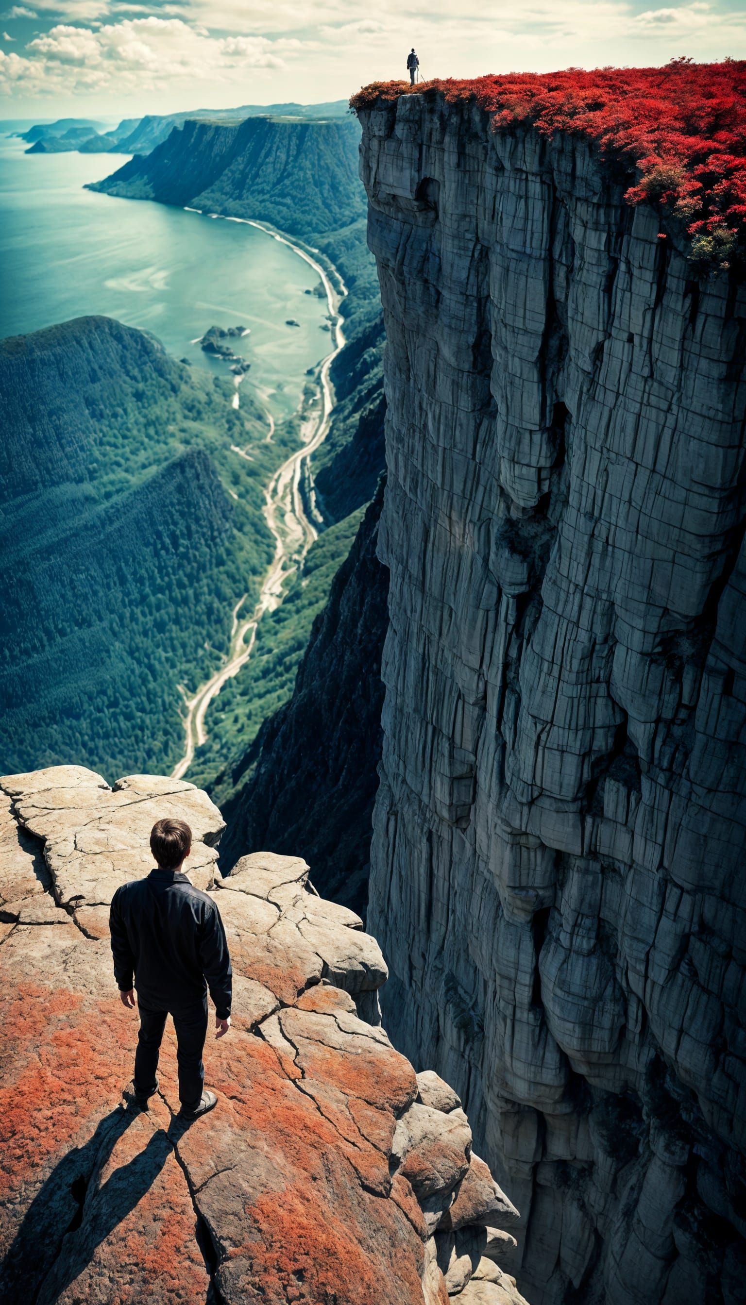Surreal Vertigo Nightmare at Cliff Edge