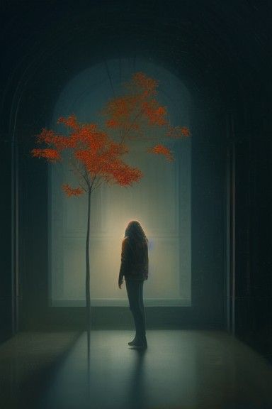 Autumnal Comic Book Character Anxiously Awaits Winter