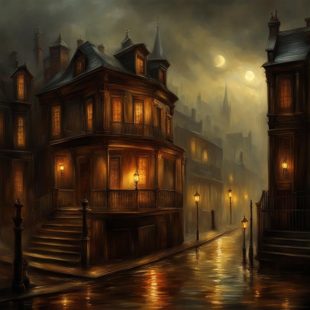 Brothel Madam Portrait in Oil Splash Art