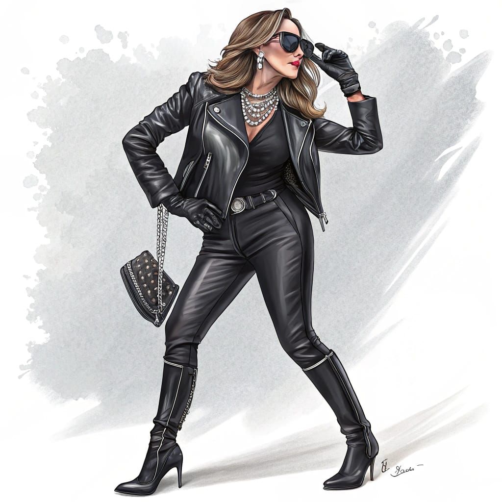 Edgy Leather Goddess Cracks Safe with Diamonds