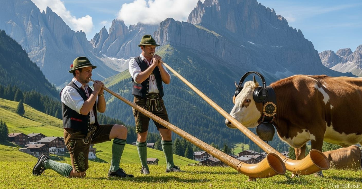 Cow Wearing Noise Canceling Headphones