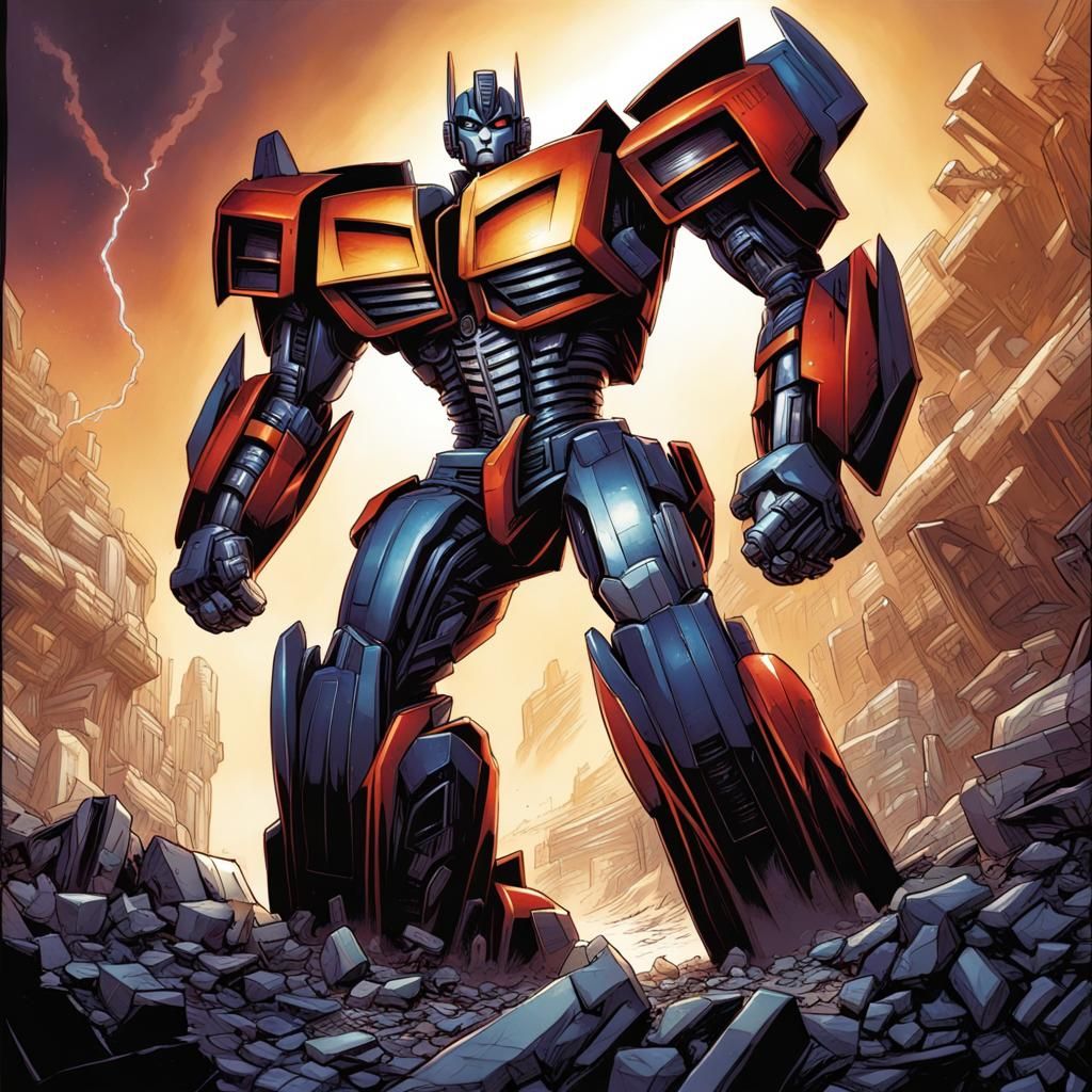 Transformers in Comic Book Art Style