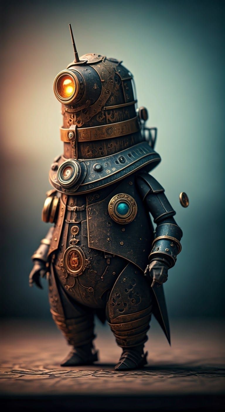 Steampunk Origami Pestdoktor with Metallic Accents