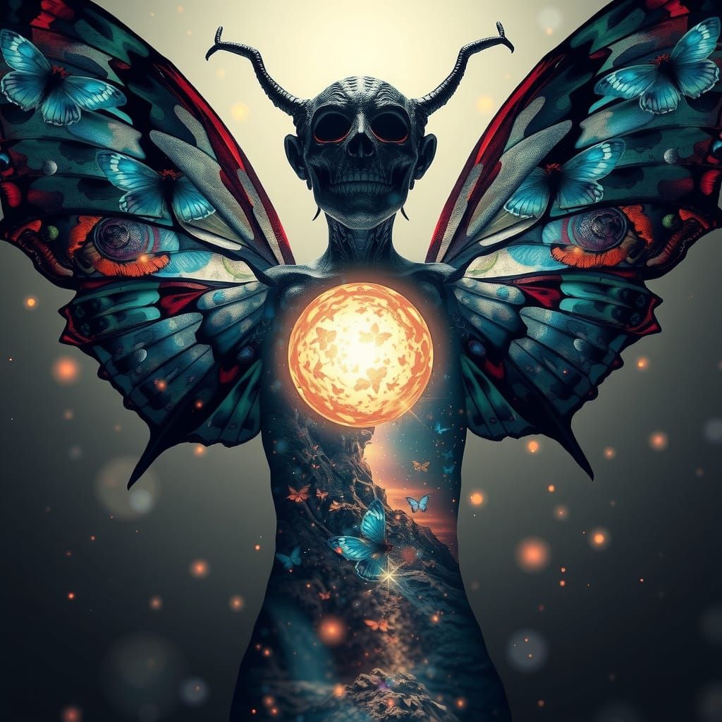 Fae Creature with Glowing Orb, Fantasy Concept Art